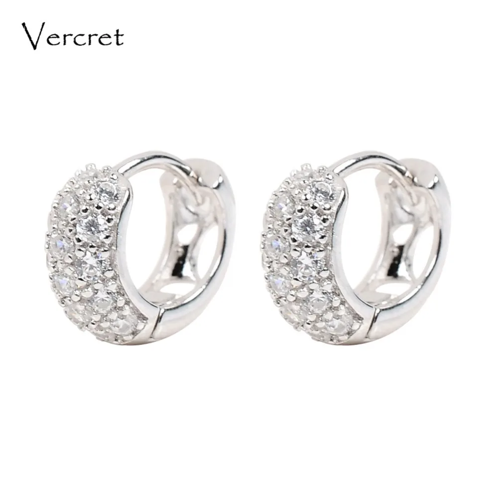 Vecret Sterling Silver Small CZ Hoop Earring Cartilage Hoop Earrings For Girls Party Gift 8mm Vecret Sterling Silver Small CZ Hoop Earring Cartilage Hoop Earrings For Girls Party Gift 8mm