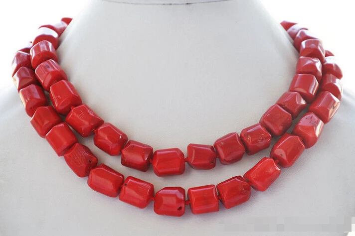 

shipping z5863 natural 32" 13x15mm massive red coral bead NECKLACE