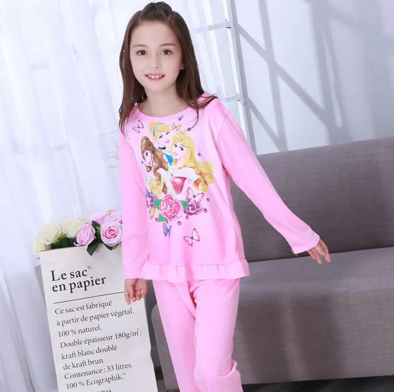 

Special Offer Cheap Pajamas Kids Autumn Winter Children Long Sleeve Sleepwear Thin Cartoon Lovely Unisex Girl Pajamas Set YUI16