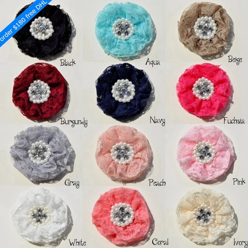 50pcs-lot-9cm-12color-hair-clips-beaded-chiffon-flower-with-pearl-rhinestone-shabby-lace-ruffled-fabric-flowers-for-headbands