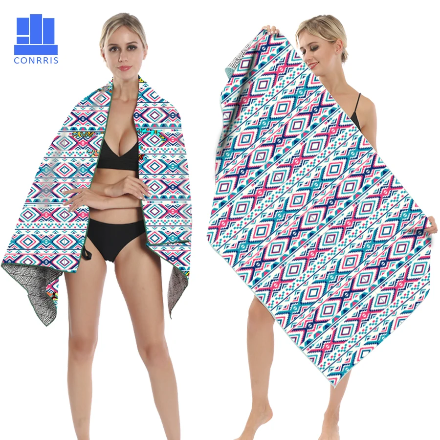 

GNORRIS Printed pineapple Microfiber Geometric towels Quick drying Travel Sports towel Blanket Bath swim Camping beach towel