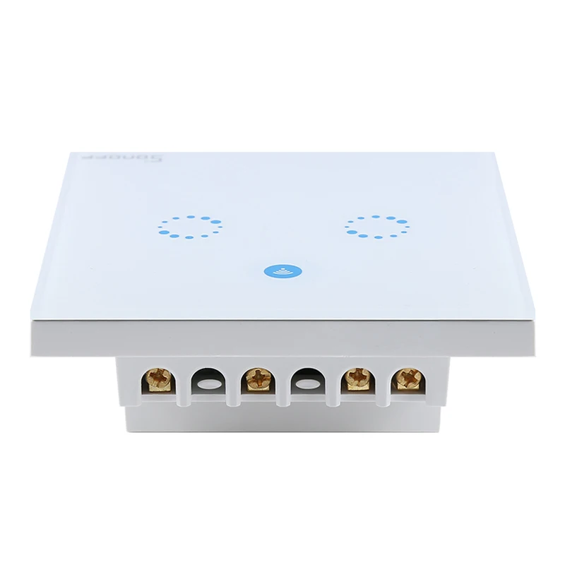 

Sonoff T1 2C smart Switch Wall remote control Touch Light ON/OFF Switch Wireless WiFi/App/RF 90V - 250V Glass Panel LED EU plug
