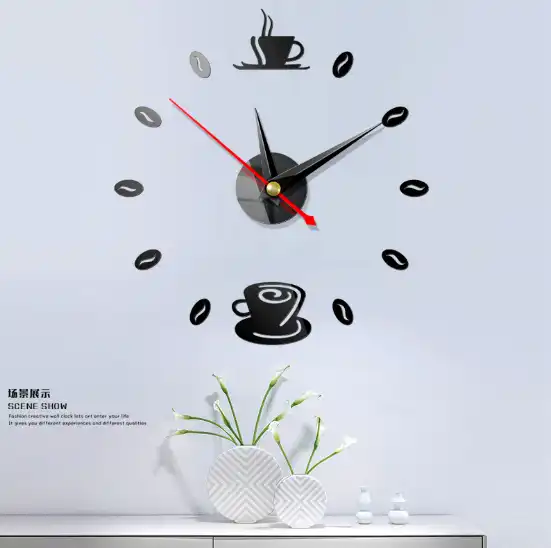 Reloj De Pared Grande 3d Pegatina De Espejo Etiqueta De Reloj