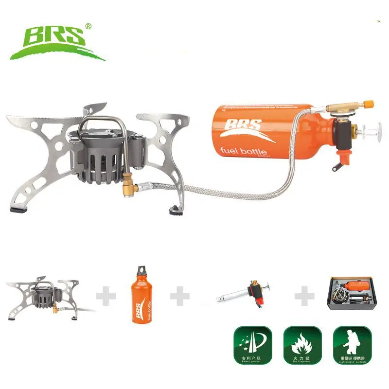 Fogão de Acampamento Fogão a Gás Brs-8 sem Tanque de Gás Portátil Óleo Multi-uso Fogão Piquenique Cozinhar Brs - Gás 3 Fogões ao ar livre