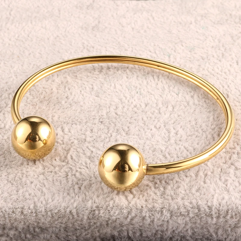 Stainless Steel Bracelet Luxury Bracelets & Bangles Gold Color Simple Style Cuff Adjustable Wristband For Female Jewelry Gift