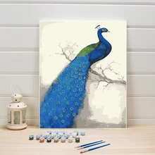 Раскраска по номерам птица акриловая краска животное на холсте масляная краска сделай сам настенные картины для гостиной художественное оформление дома