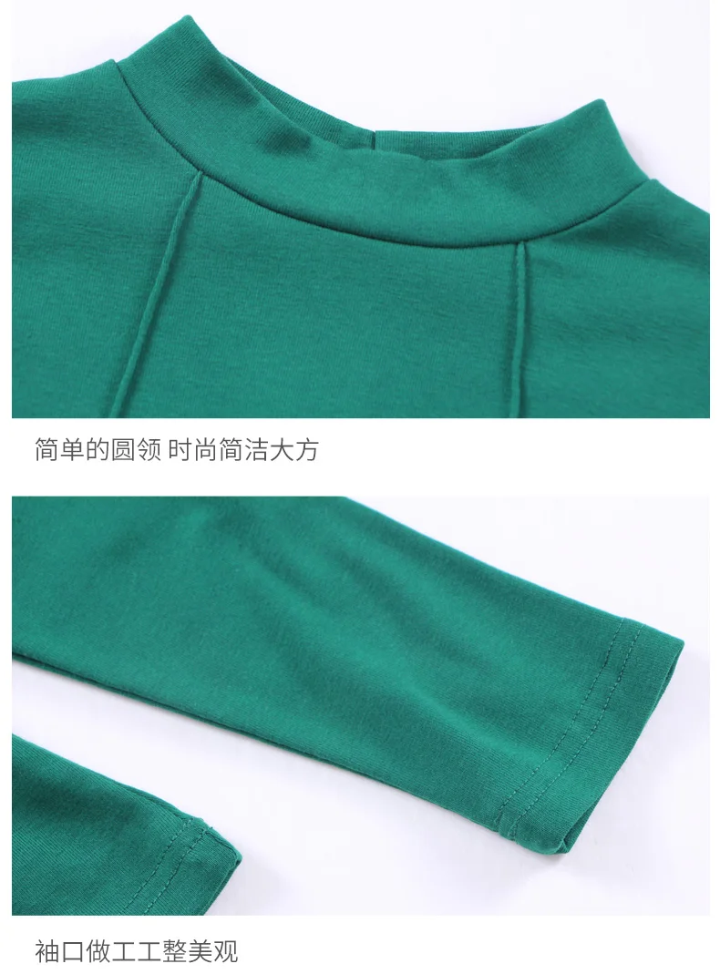 Женская футболка в Корейском стиле, Зимние флисовые женские топы, Классические тонкие мягкие эластичные однотонные топы с высоким воротником, футболки с длинным рукавом для девочек