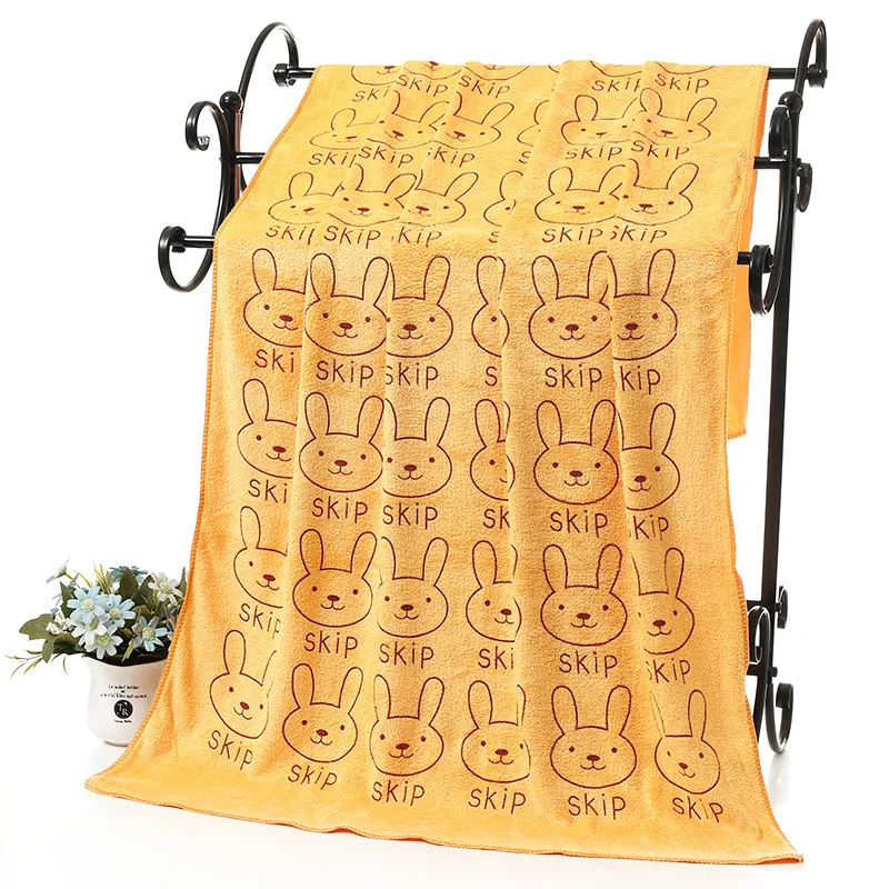 Пляжное полотенце из микрофибры с рисунком кролика из мультфильма, полотенце для ванной 70*140 см, абсорбирующее банное полотенце, мягкое полотенце для лица, для спортзала, s T2 - Цвет: photo color