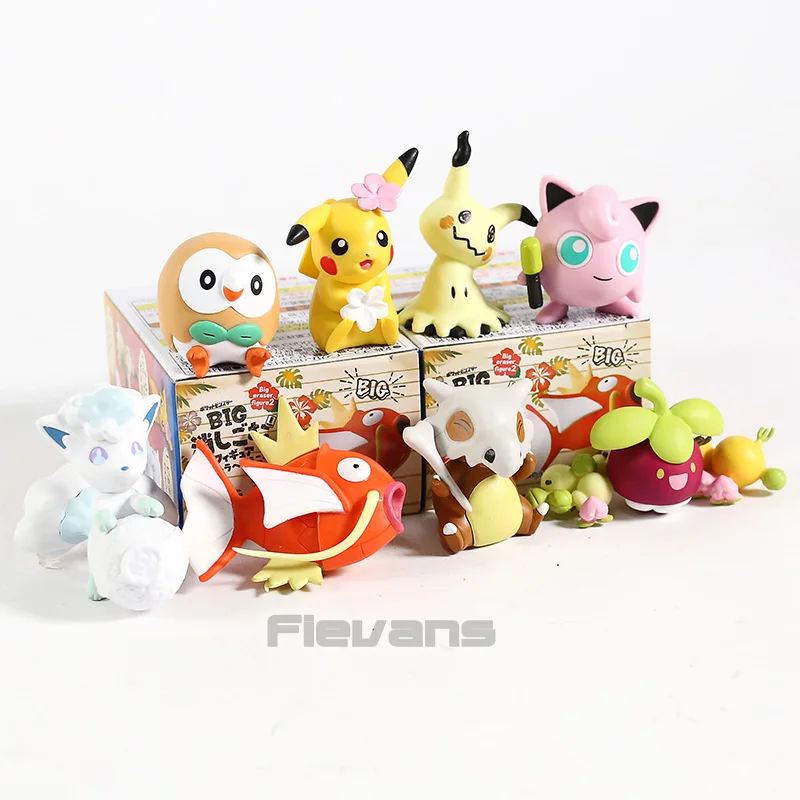 Аниме монстр Jigglypuff Rowlet Vulpix Mimikyu bounsweet Cubone Magikarp «Pokemon Go» мини ПВХ Фигурки Коллекционная модель игрушки 8 шт./компл