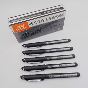 

[TrueColor] (4 Pieces/Lot) Super Large Capacity 0.5mm Black Liquid Gel Ink Pens For Writing School Office Supplies GP-1521