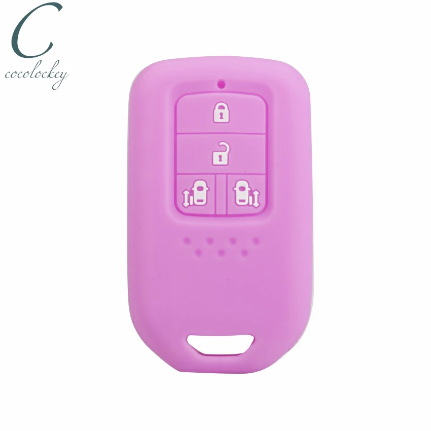 4 buttons Purple Silicone Skin Cover Remote Key Shell Holder For Honda Odyssey