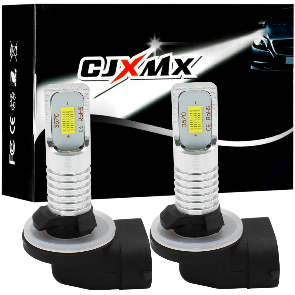 

CJXMX 2Pcs H27 880 881 LED Bulb 1600LM 6500K CSP 3570 High power Chip Extremely Bright Car Fog Lights 12V 24V Auto Led Fog Lamps