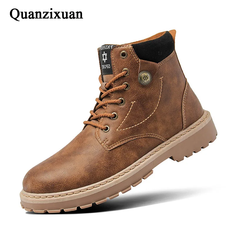 

New Fashion Boots Men Ankle Boots Winter Motorcycle Boots Man Oxfords Shoes Leather Martin Boots Men's Casual Shoes