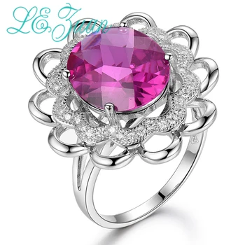 

L&zuan Classic 925 Sterling Silver Rings 7.91ct Pink Stone Romantic Luxury Ring Fine jewelry For Women Christmas Gift