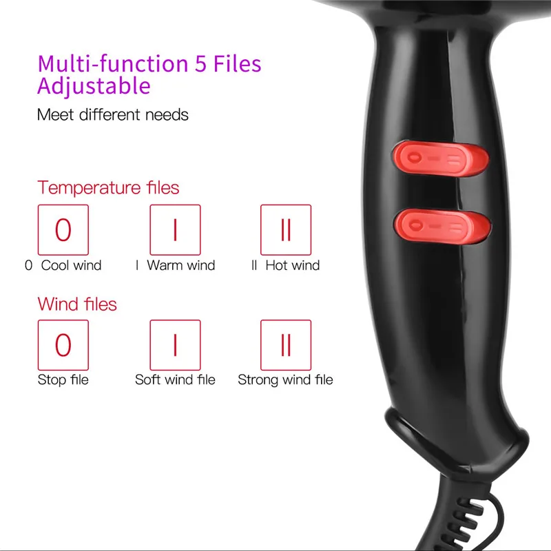 de ar elétrico ventilador de cabelo portátil