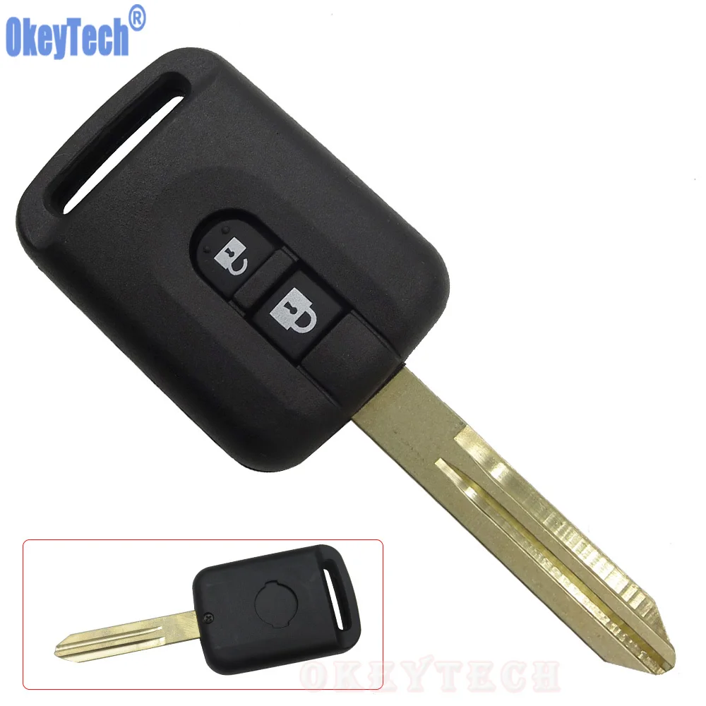 OkeyTech Replacement Remote Car Key Case For Qashqai Nissan Micra Navara Almera Note 2Button Uncut Blade Fob Keyless Entry Shell