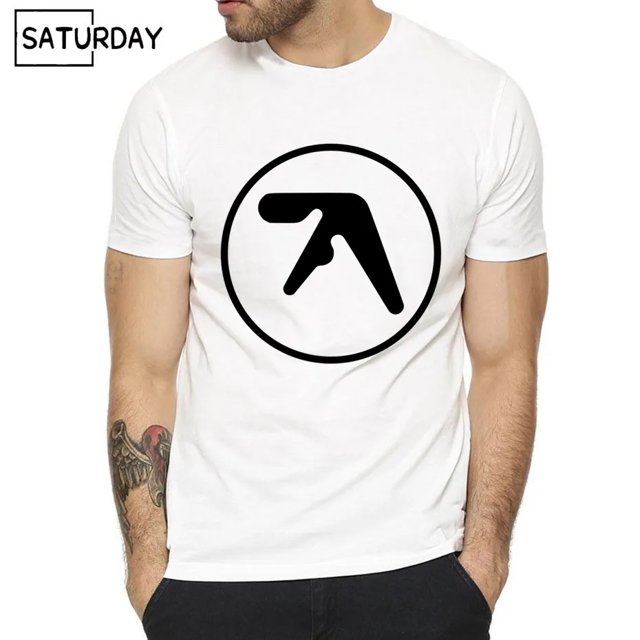 

Men Aphex twin Famous Print T shirt Summer Casual Short O-Neck Sleeves White Hipster T-shirt Unisex Clothes