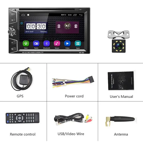 Camecho Android автомобильный мультимедийный плеер 2 Din 7 ''HD Автомобильный DVD gps радио Bluetooth Авторадио Зеркало Ссылка Wifi 2Din Аудио стерео - Цвет: With 8 IR Camera