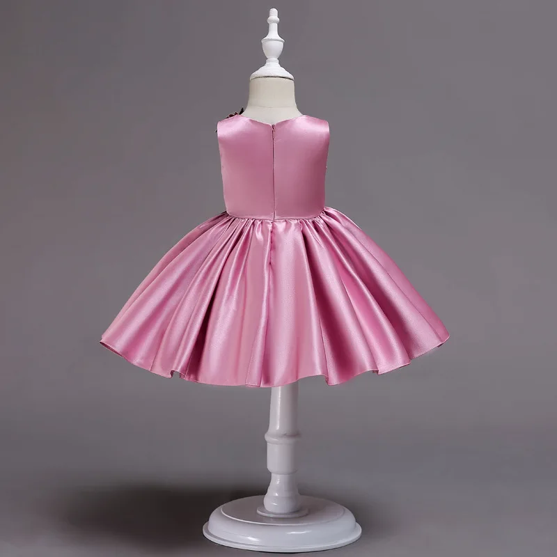U-SWEAR 2019 Новое поступление Детские Цветочные платья с круглым вырезом без рукавов Цветочная аппликация маленькая принцесса пышные платья
