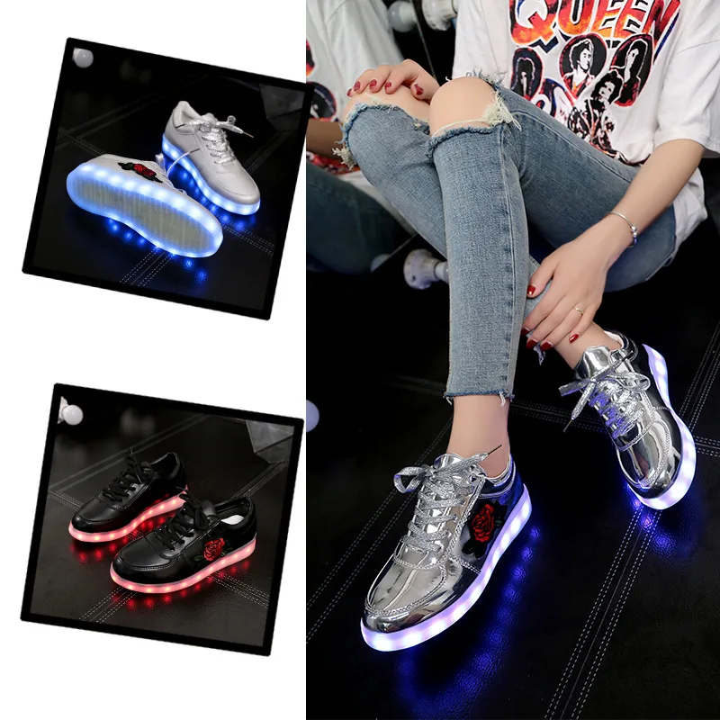 Светящиеся кроссовки с подсветкой; светящаяся обувь с подсветкой для мальчиков и девочек; кроссовки с светящейся подошвой для детей и женщин; Basket Femme; светодиодный; тапочки