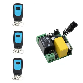 

Smart Home AC 220V 1CH 10A Relay Wireless Remote Switch Radio Control Switch System Receiver + 3Pcs Waterproof Transmitter