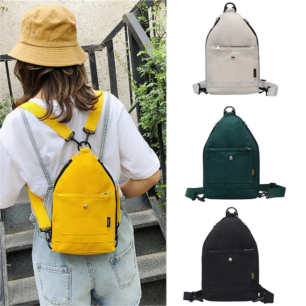 

Women backpack Small Casual Wild School Bag Simple Solid Color Travel handkerchief Backpack Pochette Femme Bolsas De Mujer