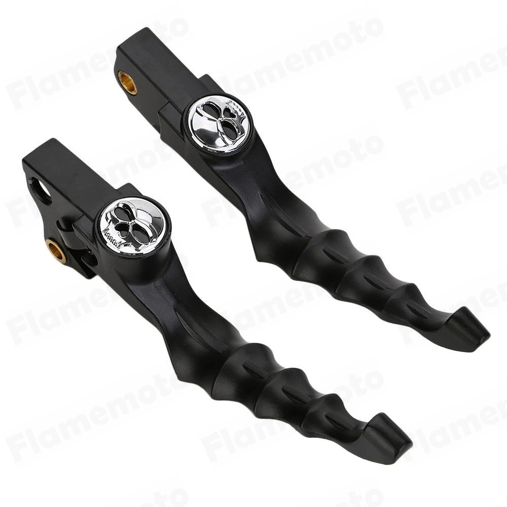 Black Motorcycle Brake Clutch Lever Skull Wide Hand For Harley Sportster XL XR 883 1200 2004-2013