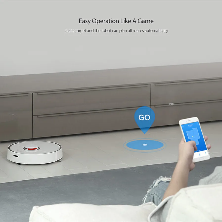 Roborock S50 Robot Vacuum Cleaner 2 Smart Cleaning Automatic Sweeping Wet Mopping App Control Auto Charge Planning Patch White