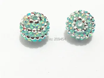 

Newest !! 22mm 100pcs/lot Blue With Silvery Stripe Resin Rhinestone Beads
