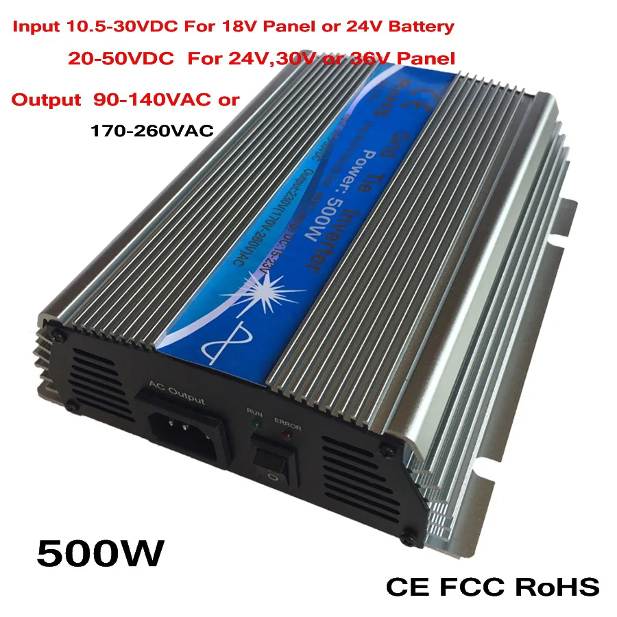 500W Grid Tie Inverter MPPT Function 10.5 30VDC 20 50VDC input 110V