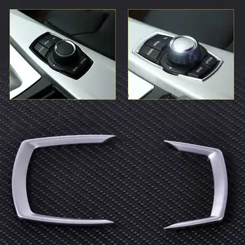 

CITALL 2pcs Car Interior ABS Plastic Matte Chrome Multimedia Button Trim Frame Cover for BMW 1 2 3 4 Series 2013 2014 2015 2016