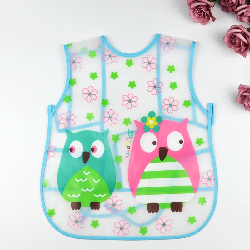 Baby EVA sleeveless gown Baby vest bib Transparent anti-dressing Lace-up waterproof disposable bib dinner clothes feeding child