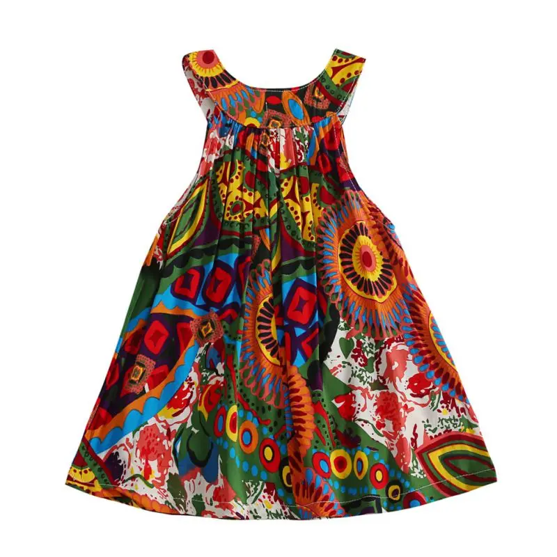 

Summer Flower Girl Dress Sleeveless Sling Floral Princess Evening Dress Breathable Comfort A-Line Dress