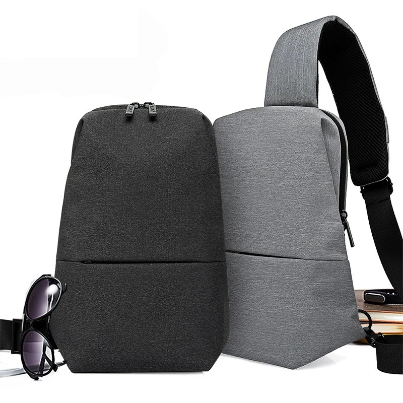 

New Casual Men Chest Bag Canvas Sling Bag Multifunctional Male Sling Backpack Small Sling Pack Chest Pack Korean Style