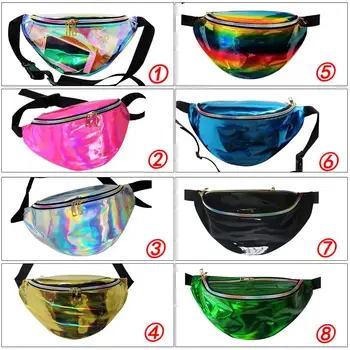 

Coofit Women's Waistband Banana Bags Waist bag Laser Waist Packs New Holographic Fanny Pack Heuptas Hip Bag Unisex bolso cintura