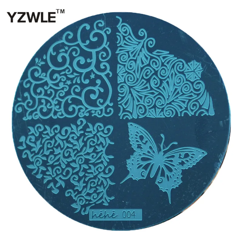 Creative 2015 Butterfly Lace Template Pattern Nail Art Image Stamping Steel Plates 5.5cm Manicure Template (hehe004)
