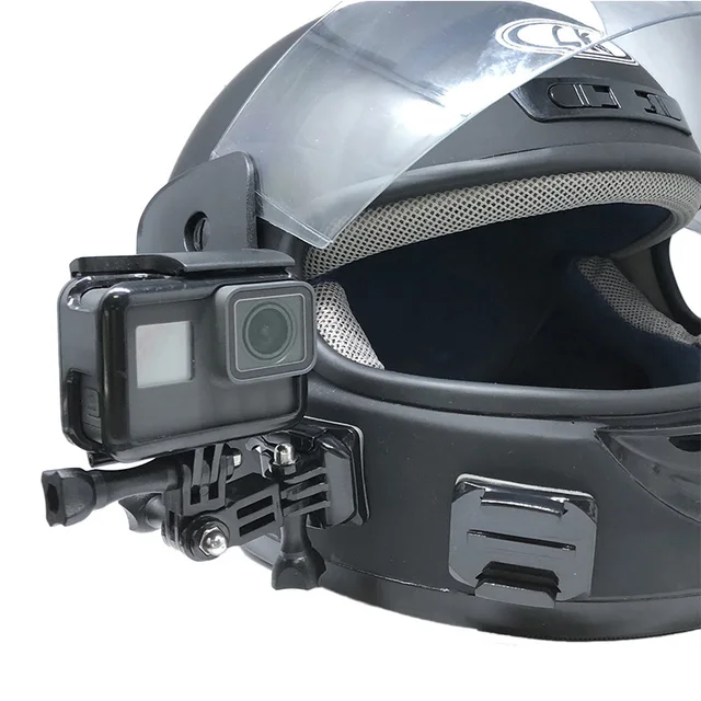 PGYTECH Soporte adhesivo para casco de motocicleta para cámaras GoPro, negro