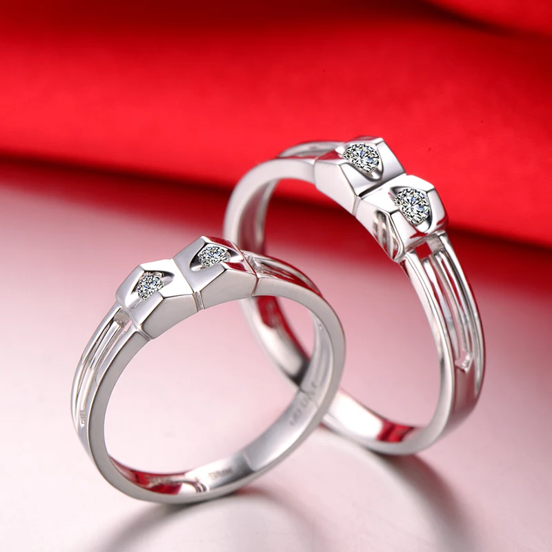 18ct золото алмаз пару комплект кольца обручальные кольца Обручение кольца для Для мужчин Для женщин бесплатная DHL доставка