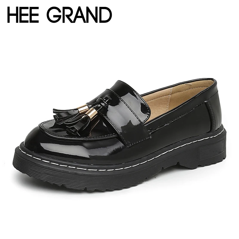 HEE GRAND/женские модельные туфли на плоской подошве без шнуровки с кисточками в