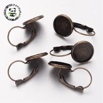 

200pcs Antique Bronze Brass Lever Back Hoop Earring Components Jewelry Findings for DIY,Size: about 25 x14mm,12mm inner diameter