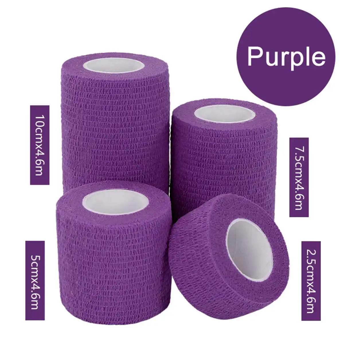 1 рулон 16 цветов гибкий самодостаточный кошечный бандаж для кошек медицинский эластичный бандаж для собак ветеринарные Ленточные обертки 4 размера водонепроницаемый - Цвет: Purple