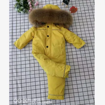 

Wholsale Children Down Jacket Winter New Hooded Snow Wear Thicker Warm Outwear Real Fur Collar Modis Kids Down Jacket Coat Y1763