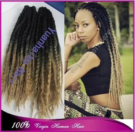 Stock 20inch Folded Long Black Blonde Ombre Marley Twist