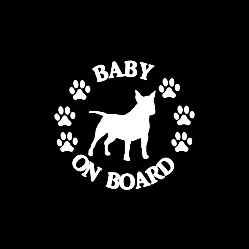 Автомобильный Стикеры 12 7 см * 11 BABY ON BOARD с бультерьером собакой Автомобильная