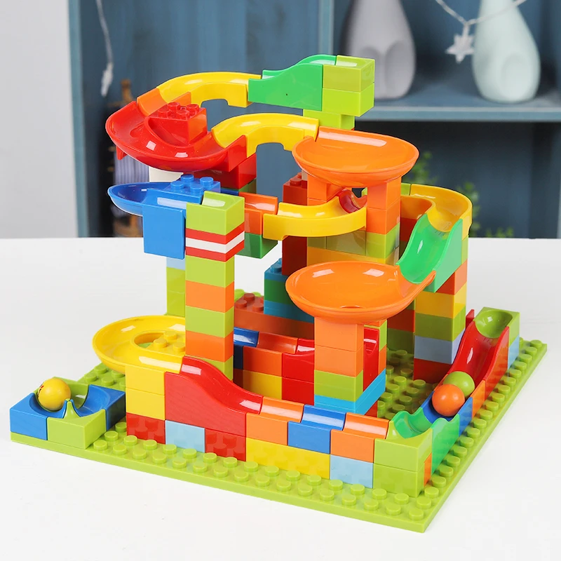 Marble Racing Run Brick наборы маленький размер Стволовые Обучающие строительные игрушки