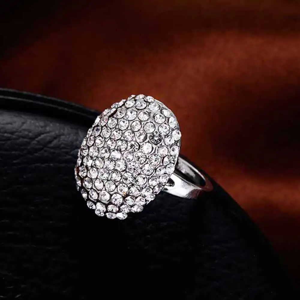 FAMSHIN New Popular Film Twilight Bella Engagement Rings With Full Crystal Fashion Sparkling Silver Rings For Women Wedding
