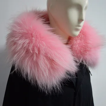 

Free shipping High Qulity Thick Warm Winter fox fur outerwear baby pink fur parka Mrs raccoon fur hood jacket