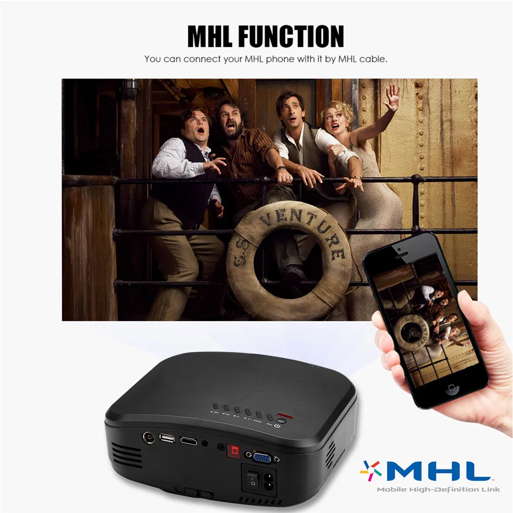 C6 Mini LED&LCD Projector 800x480 Pixels 1200 Lumens Home TheaterVideo Games Multi-inputs HDMIUSBVGAAVTV Proyector (10)_