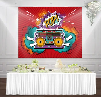 

HUAYI Hip Hop Pop Style Party sound photography backdrop background for party xt-7474