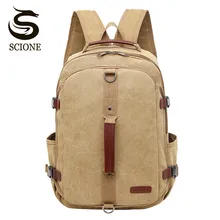 Scione Vintage Canvas Backpack Men Women School Bag Retro Shoulder Bookbags Male Travel Back Pack Fashion Ladies Female Rucksack